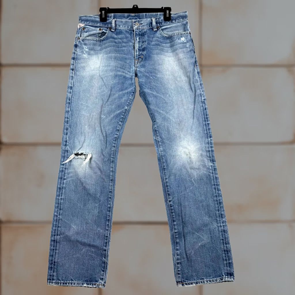 Vintage Denim & Supply Ralph Lauren Jeans Straight Men 34x32 Distressed Denim Flag Blue Cotton 5-Pocket Logo Moderate Wash Size US 34 / EU 50 - 1 Thumbnail