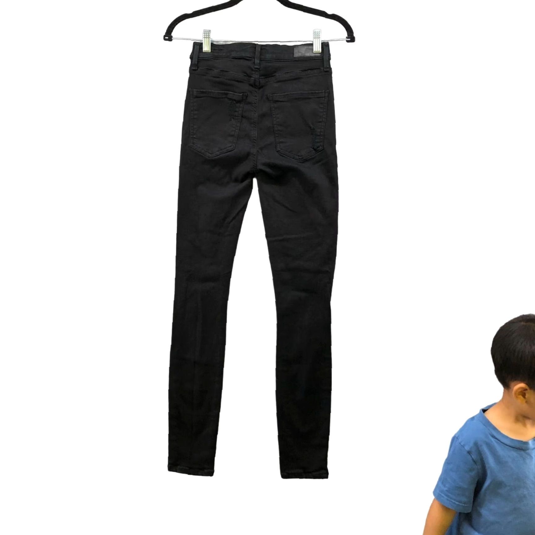 Agolde AGOLDE Sophie Black Jeans Size 26 Distressed High Waisted Womens Skinny Slim Denim 5-Pocket Zip Fly Vintage? (if null) Size 26" / US 2 / IT 38 - 2 Thumbnail
