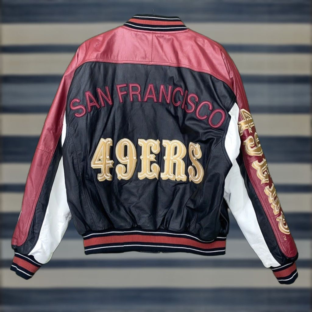 G-III VINTAGE San Francisco 49ers Leather Jacket Mens Large L Bomber NFL Football GIII Size US L / EU 52-54 / 3 - 1 Thumbnail