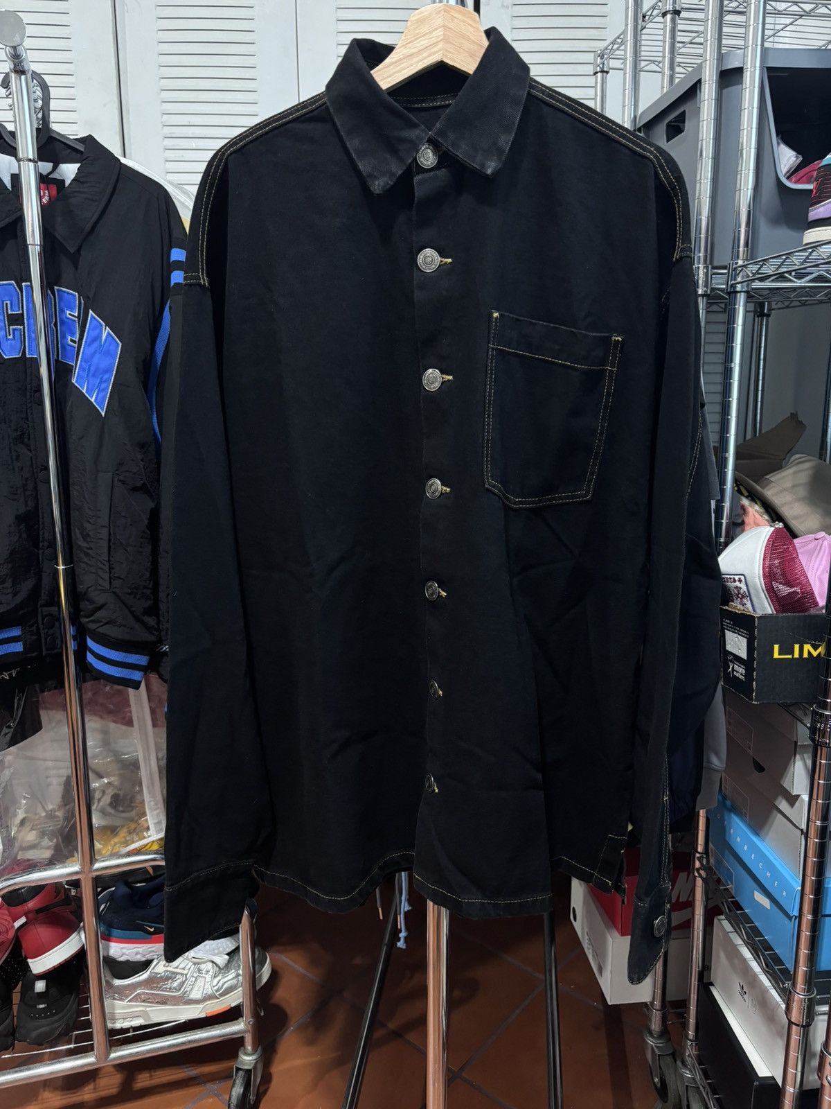 Willy Chavarria Willy Chavaria Black Denim Jacket Size US M / EU 48-50 / 2 - 1 Thumbnail