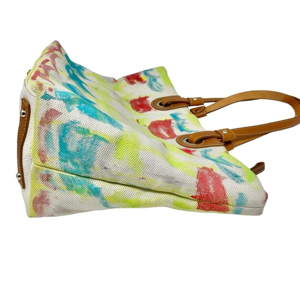 Dooney & Bourke Dooney & Bourke Canvas Leather Graffiti Multi Print Tote Bag Size ONE SIZE - 7 Thumbnail