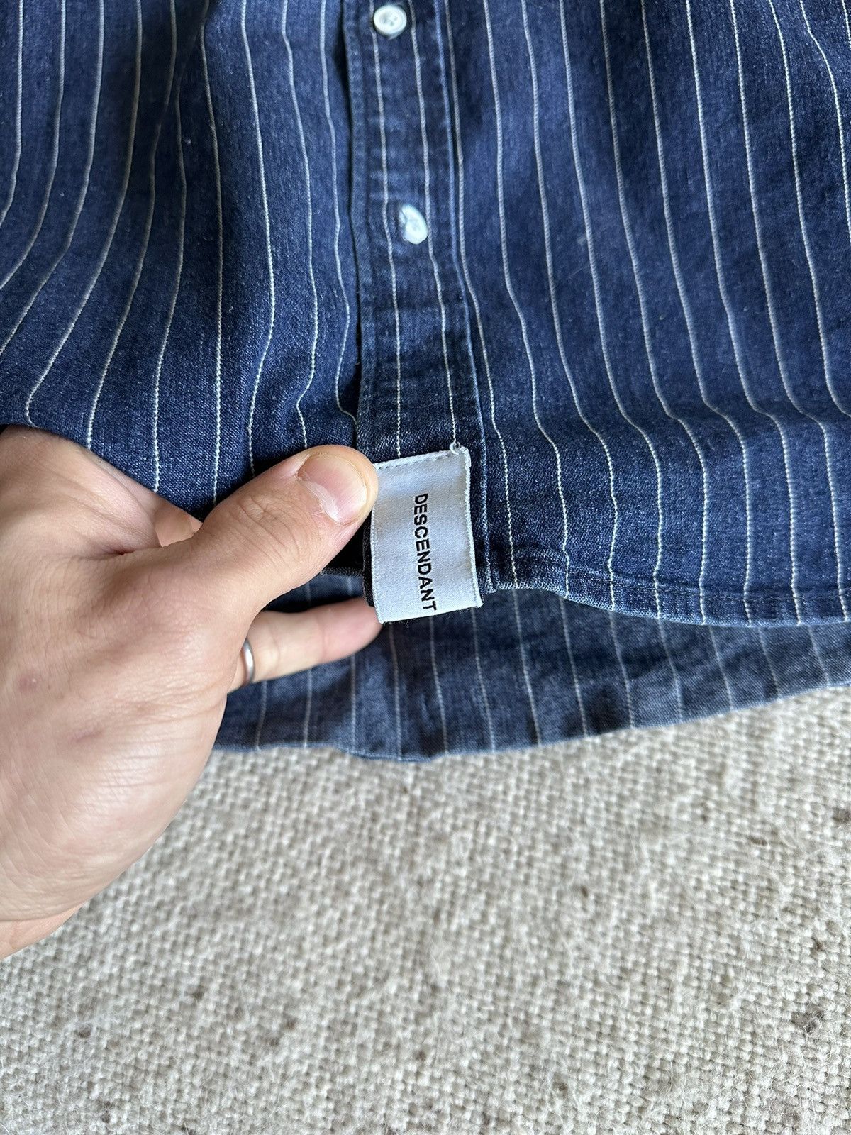 Descendant × Japanese Brand Real Indigo Descendant Pinstripe Shirt Size US L / EU 52-54 / 3 - 5 Thumbnail