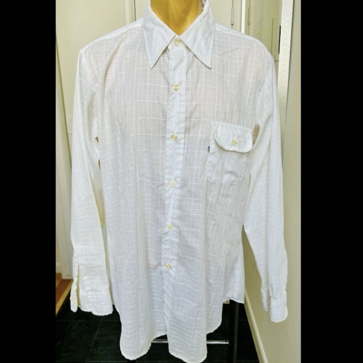 Levi's Vintage Clothing VINTAGE 1970s LEVI'S SHIRT WHITE TAG WINDOWPANE PLAID XL Size US XL / EU 56 / 4 - 1 Thumbnail