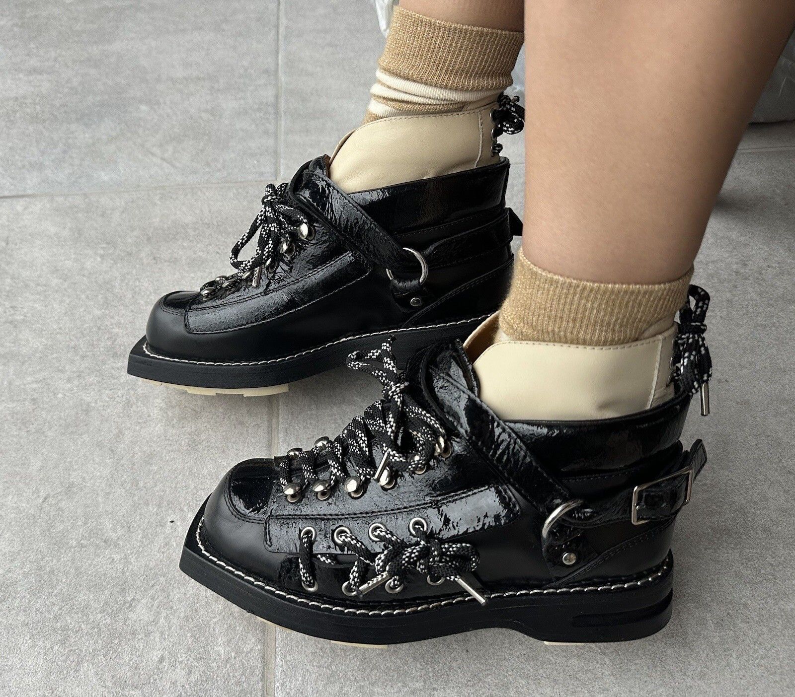 Acne Studios Acne Studios Patent Leather Mountaineering HEIDE Boots Size US 8 / IT 38 - 2 Thumbnail