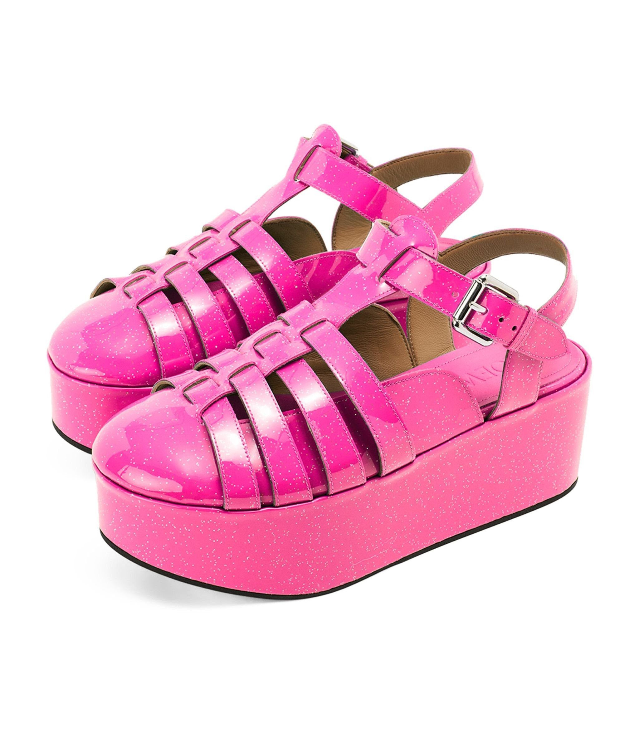 Loewe LOEWE Fisherman neon pink glitter platform wedge sandals 37 Size US 7 / IT 37 - 1 Thumbnail