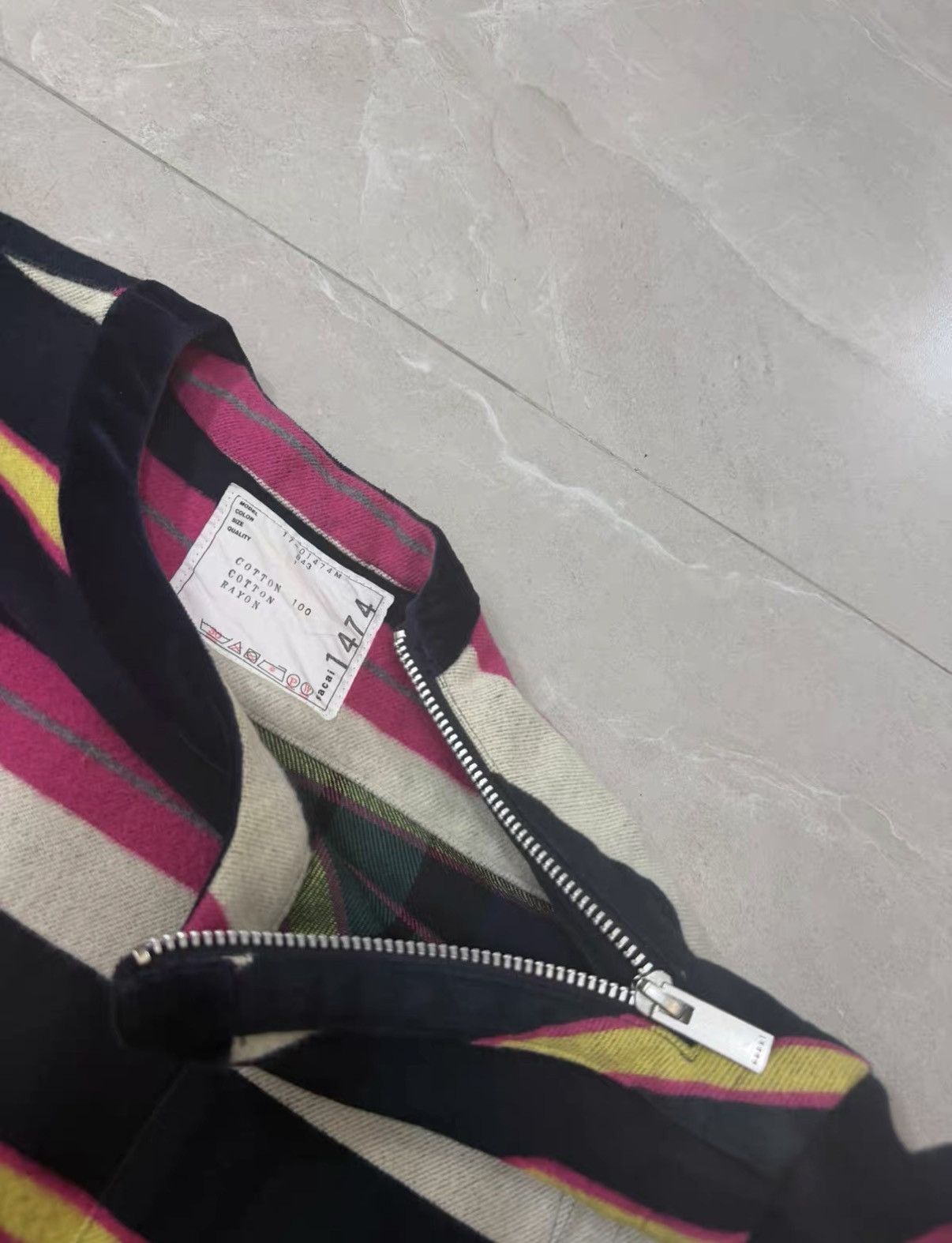 Sacai Sacai Deconstructed Patchwork Stripe Plaid Shirt Hoodie J34 Size US XS / EU 42 / 0 - 4 Thumbnail