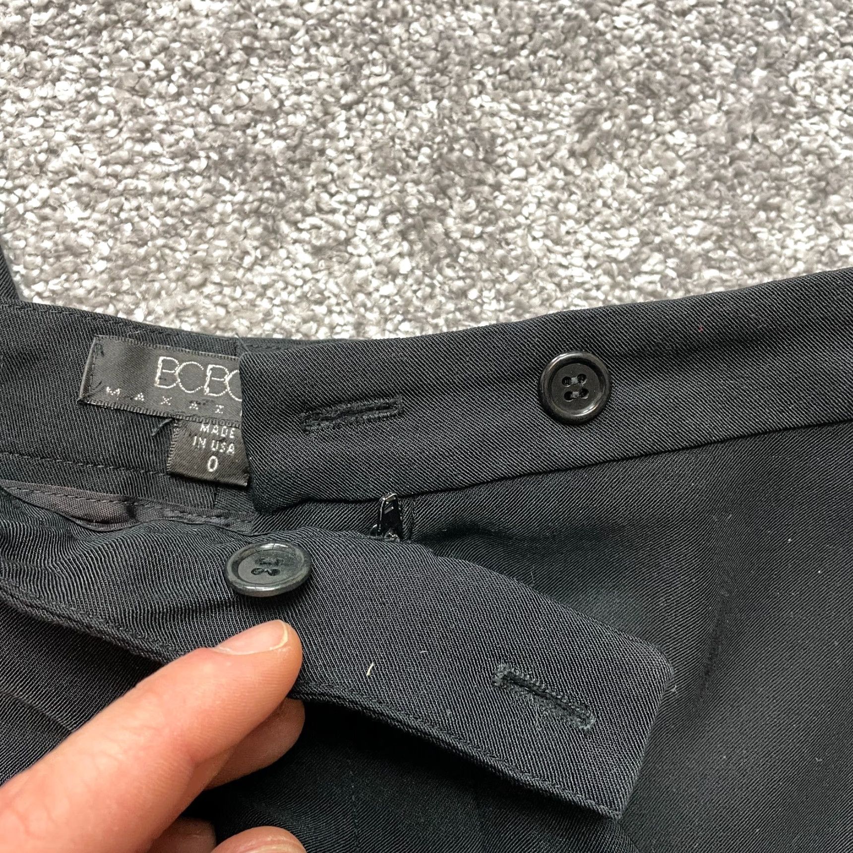 Bcbgmaxazria BCBGMAXAZRIA Dress Pants Womens 0 Black Straight Polyester Slacks 26x26 Ladies Dress Pants Pants Black Jeans Style Regular Mens? Size 26" / US 2 / IT 38 - 2 Thumbnail