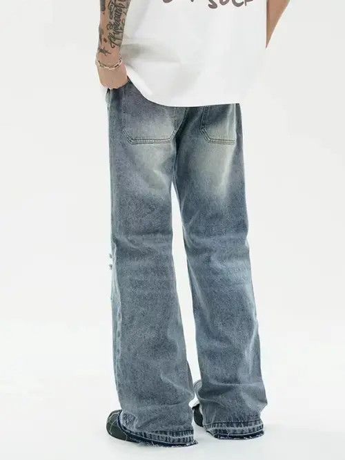 VIBE Blue washed distressed casual ripped jeans Size US 32 / EU 48 - 8 Thumbnail