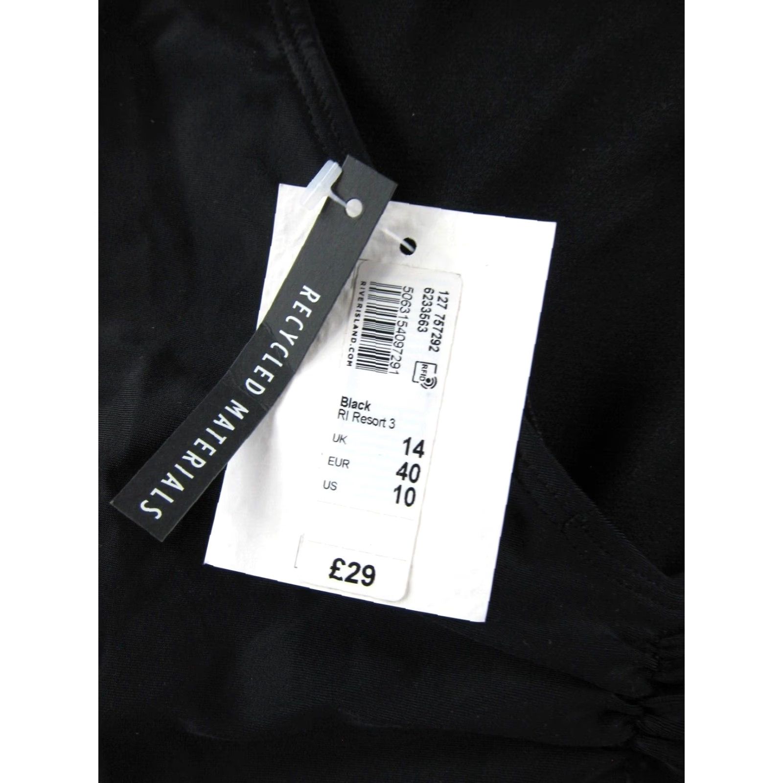 River Island NWT River Island Black Resort Ruffle Open Back One Piece Swimsuit Woman 10 Size ONE SIZE - 3 Thumbnail