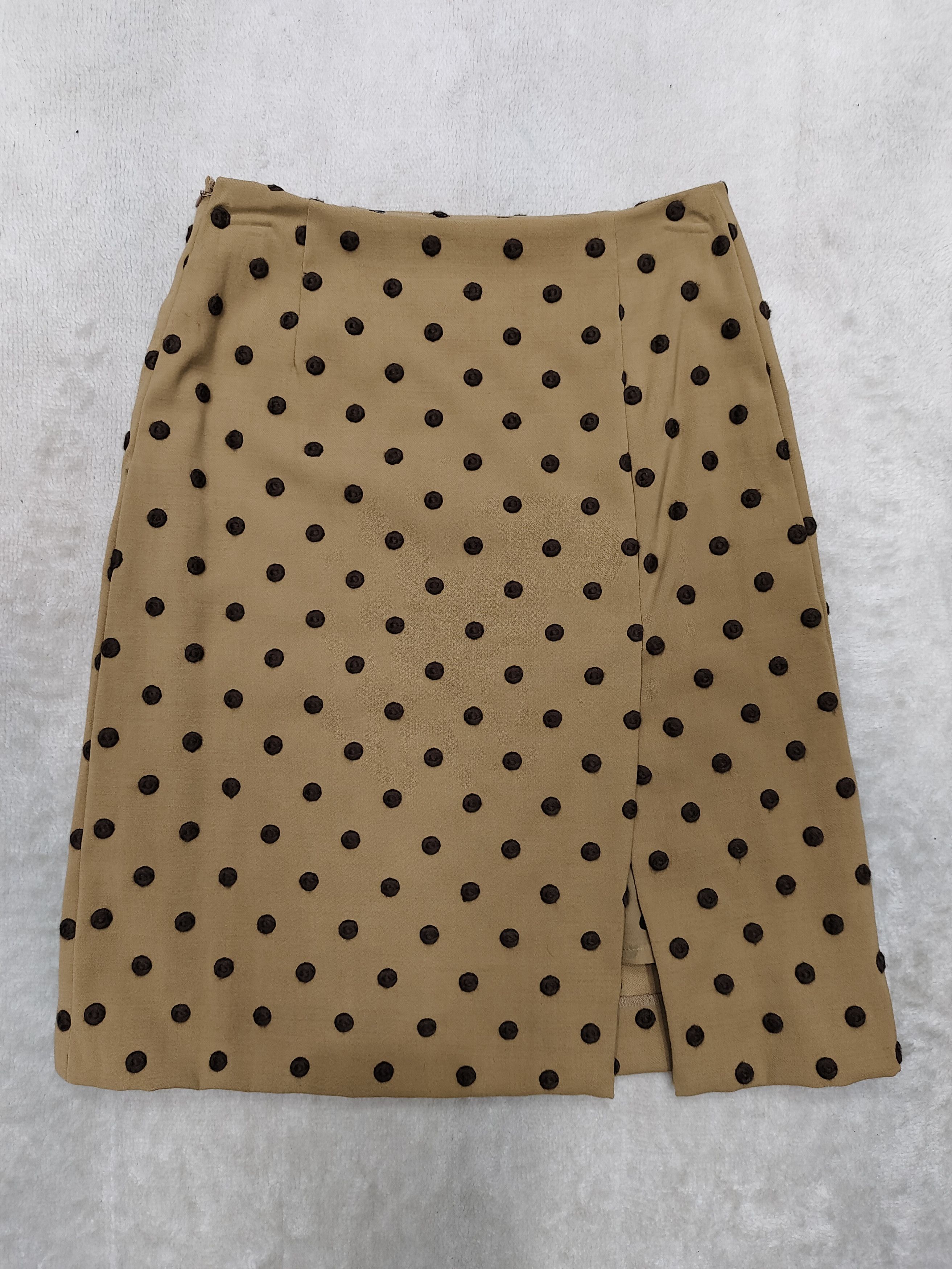 Moschino 00s Moschino Cheapandchic Textured Polkadot Wool Skirt Size 28" / US 6 / IT 42 - 3 Thumbnail