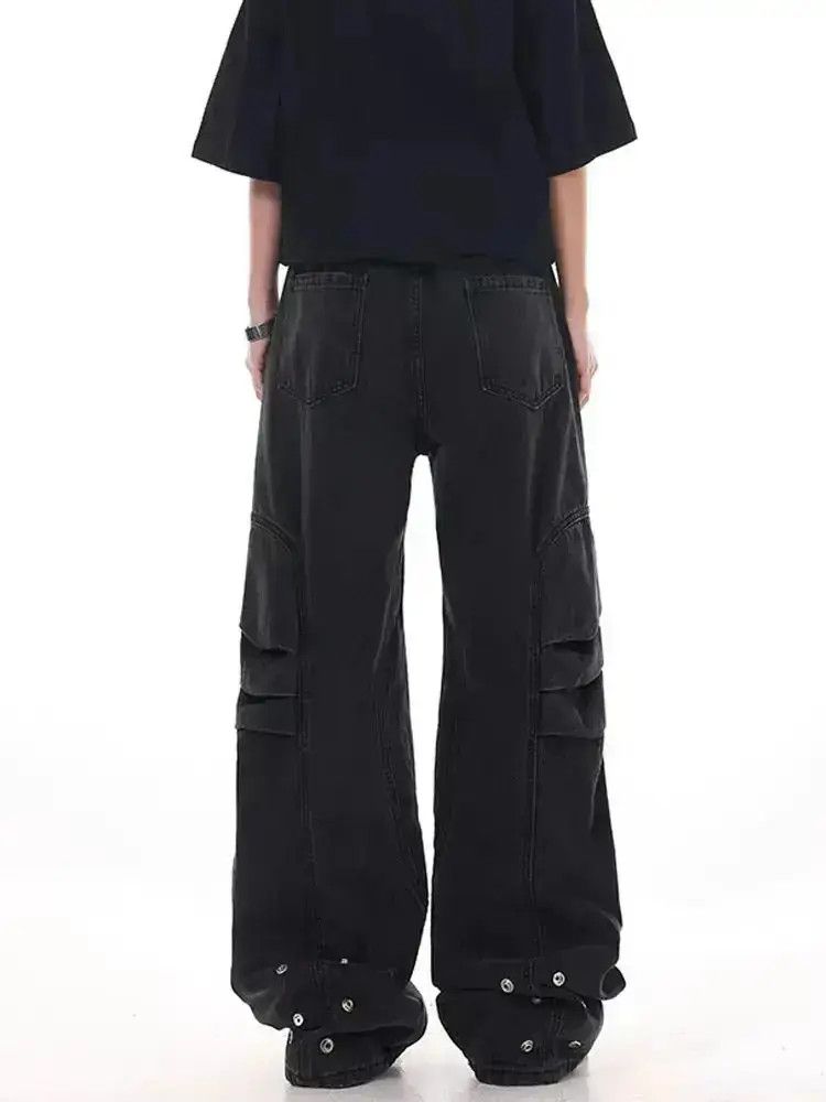 Japanese Brand Street wash baggy straight leg casual jeans Size US 32 / EU 48 - 6 Thumbnail