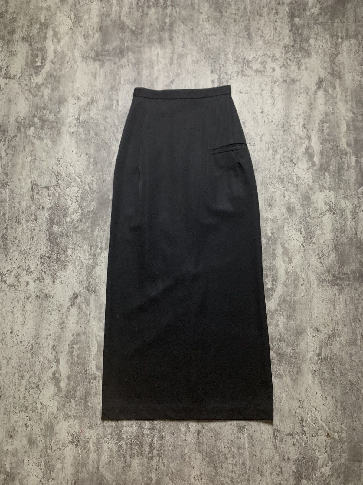 Yohji Yamamoto Iconic Yohji Yamamoto + Noir Black Wool Skirt Single Pocket Size 22" - 1 Thumbnail
