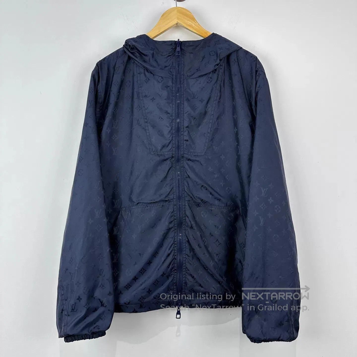 Louis Vuitton Blue Hooded Light Jacket, Size L. Size US L / EU 52-54 / 3 - 1 Thumbnail