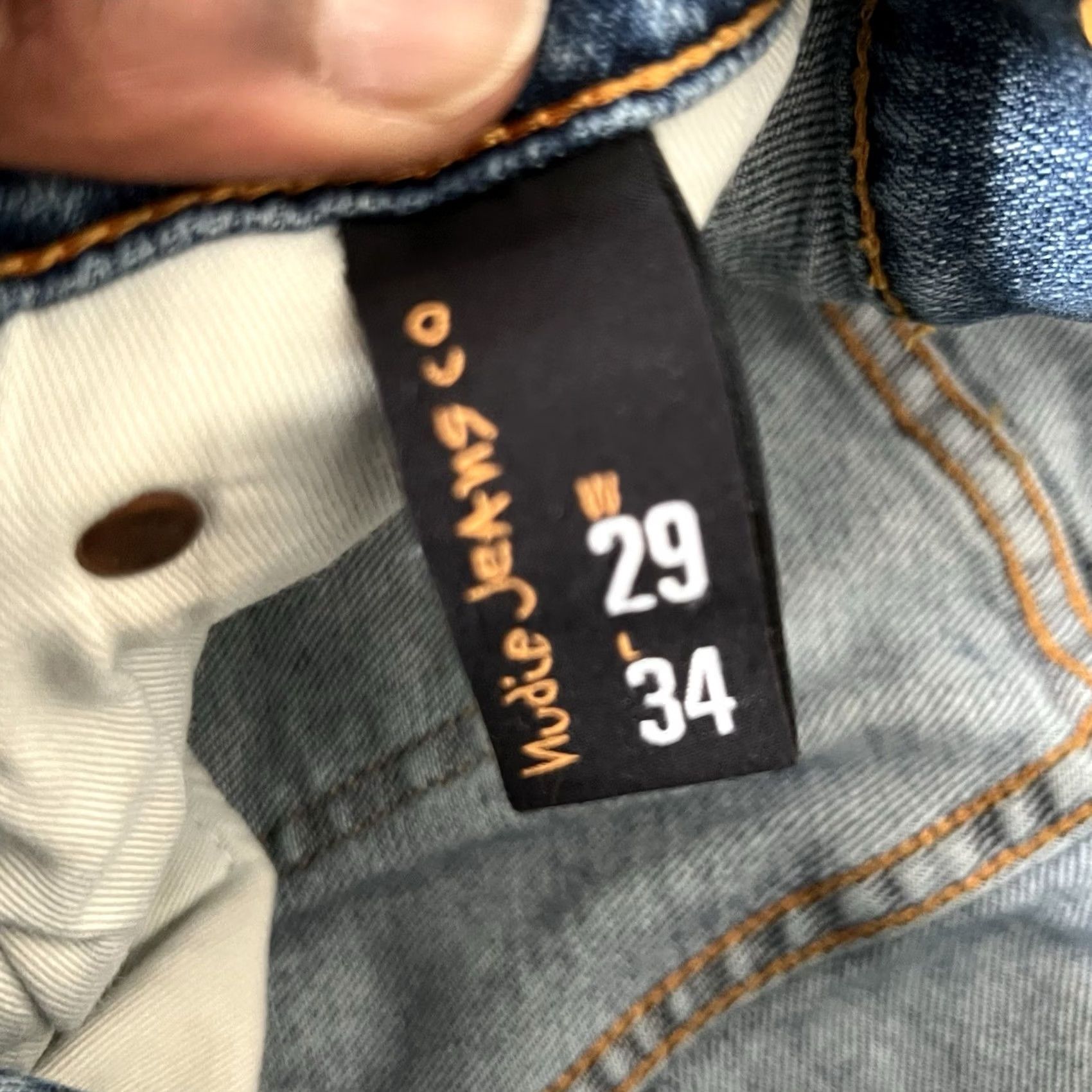 Nudie Jeans Nudie Jeans Grim Tim Salty Stone Blue Jeans Men 26 Regular 32 Inseam Skinny Stone Wash Blue Mens Size US 26 / EU 42 - 7 Thumbnail