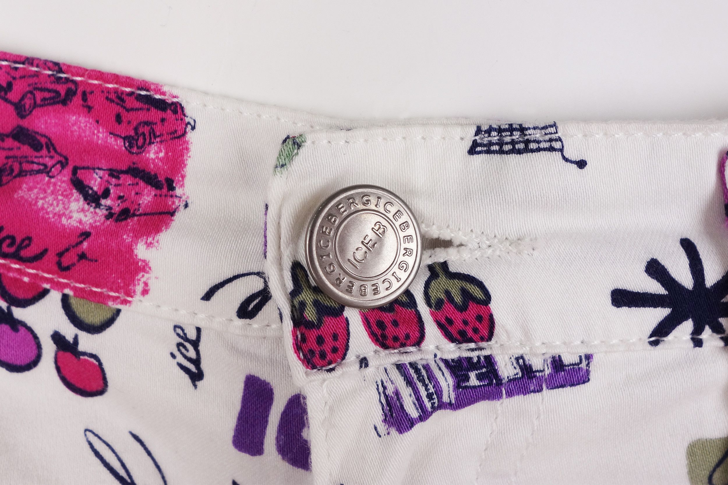 Iceberg Iceberg Ice B Print Jeans Cotton Pants Monogram Pink Vintage Size 29" - 5 Thumbnail