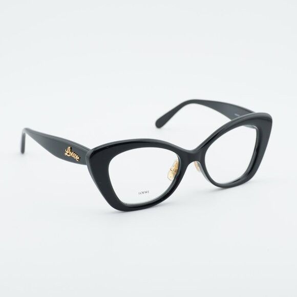 Loewe Loewe LW50067F 001 Eyeglasses Shiny Black 52mm Cat Eye Frame Size ONE SIZE - 3 Thumbnail