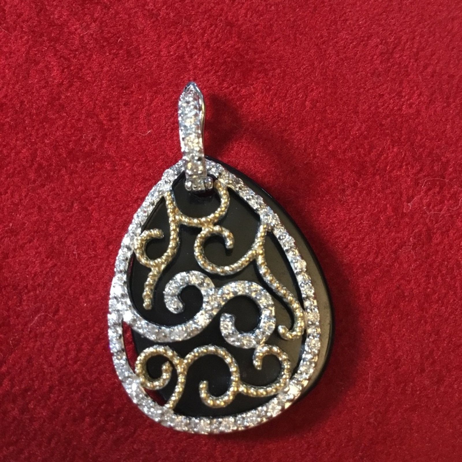 Other Sterling Silver & Black Teardrop Crystal Pendant Size ONE SIZE - 1 Thumbnail