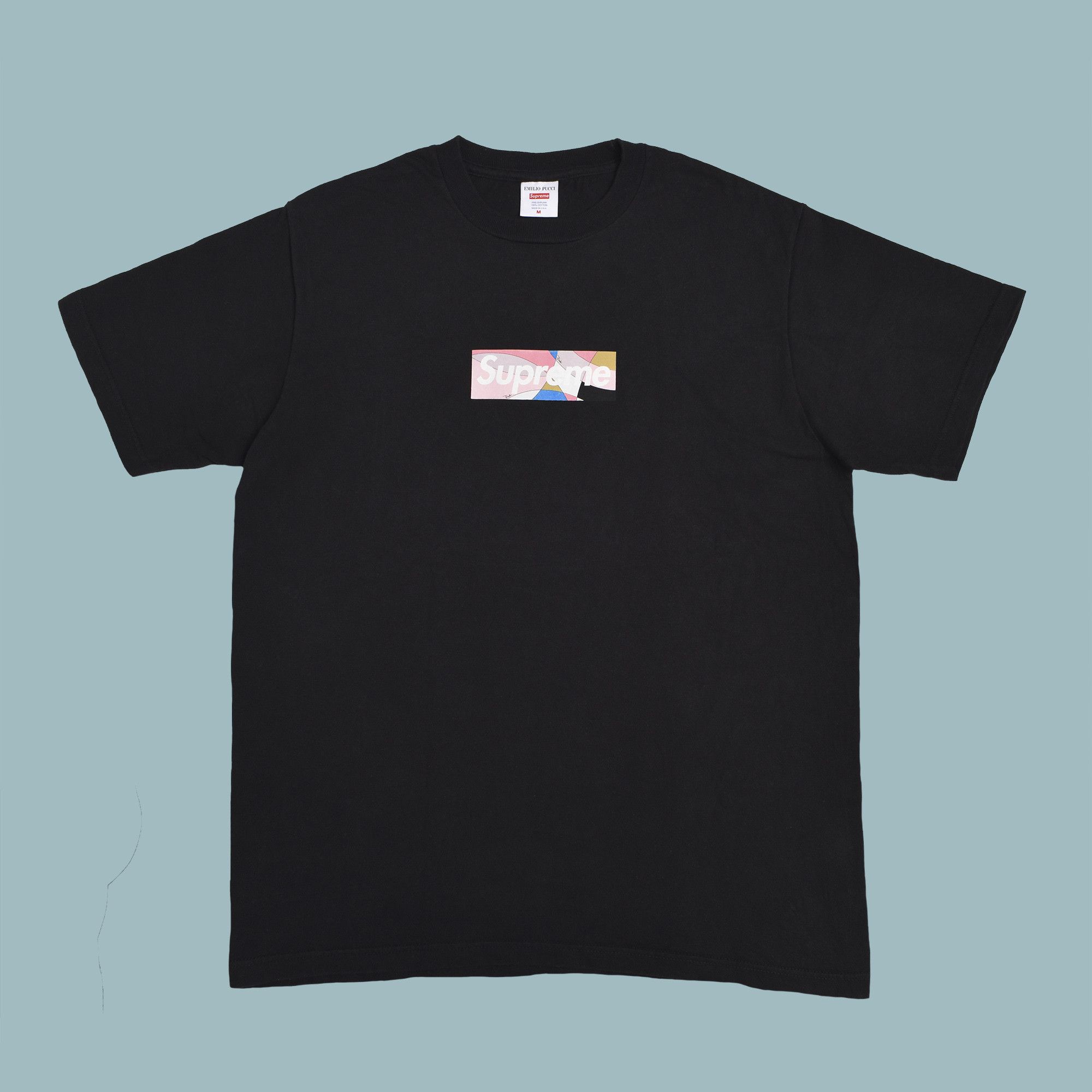 Supreme SUPREME X EMILIO PUCCI BLACK BOX LOGO T-SHIRT SS21 Size US M / EU 48-50 / 2 - 2 Thumbnail