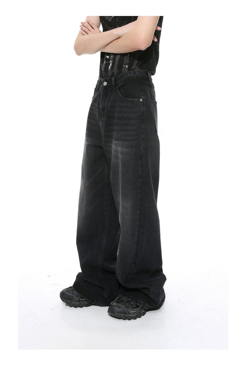Japanese Brand × Jean Vintage high street distressed wide-leg jeans Size US 32 / EU 48 - 3 Thumbnail