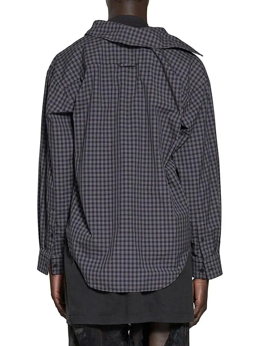 Balenciaga o1bcso1str1124 Trompe L'œil Shirt Regular Fit in Black/Grey Size US M / EU 48-50 / 2 - 6 Thumbnail