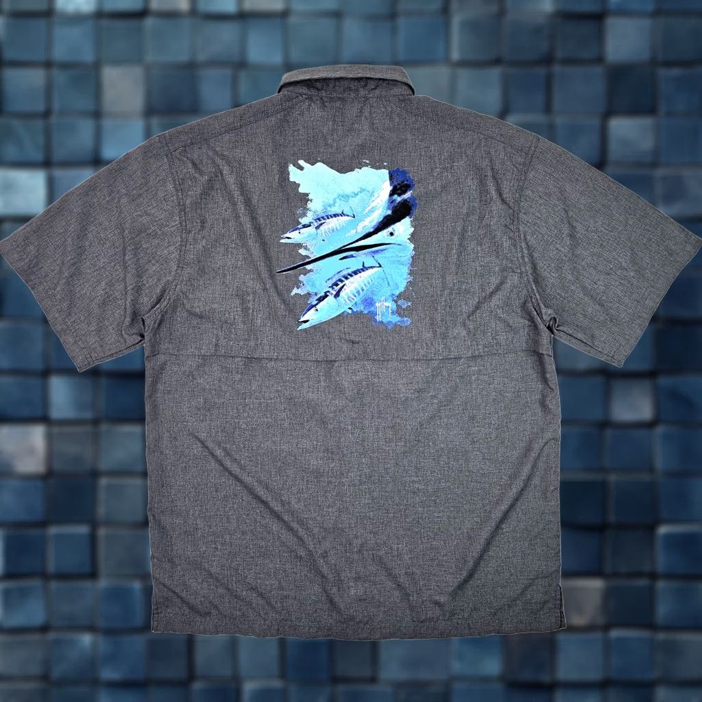 Guy Harvey Guy Harvey Shirt Mens XL Gray AFTCO Marlin Fishing Button Vented EUC 48 Chest Size US XL / EU 56 / 4 - 1 Thumbnail