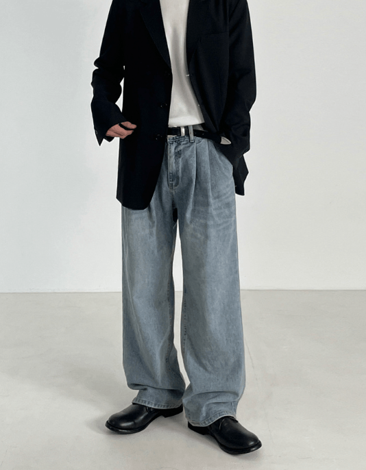 Japanese Brand × Jean Retro trendy washed men's loose cleanfit jeans Size US 32 / EU 48 - 4 Thumbnail