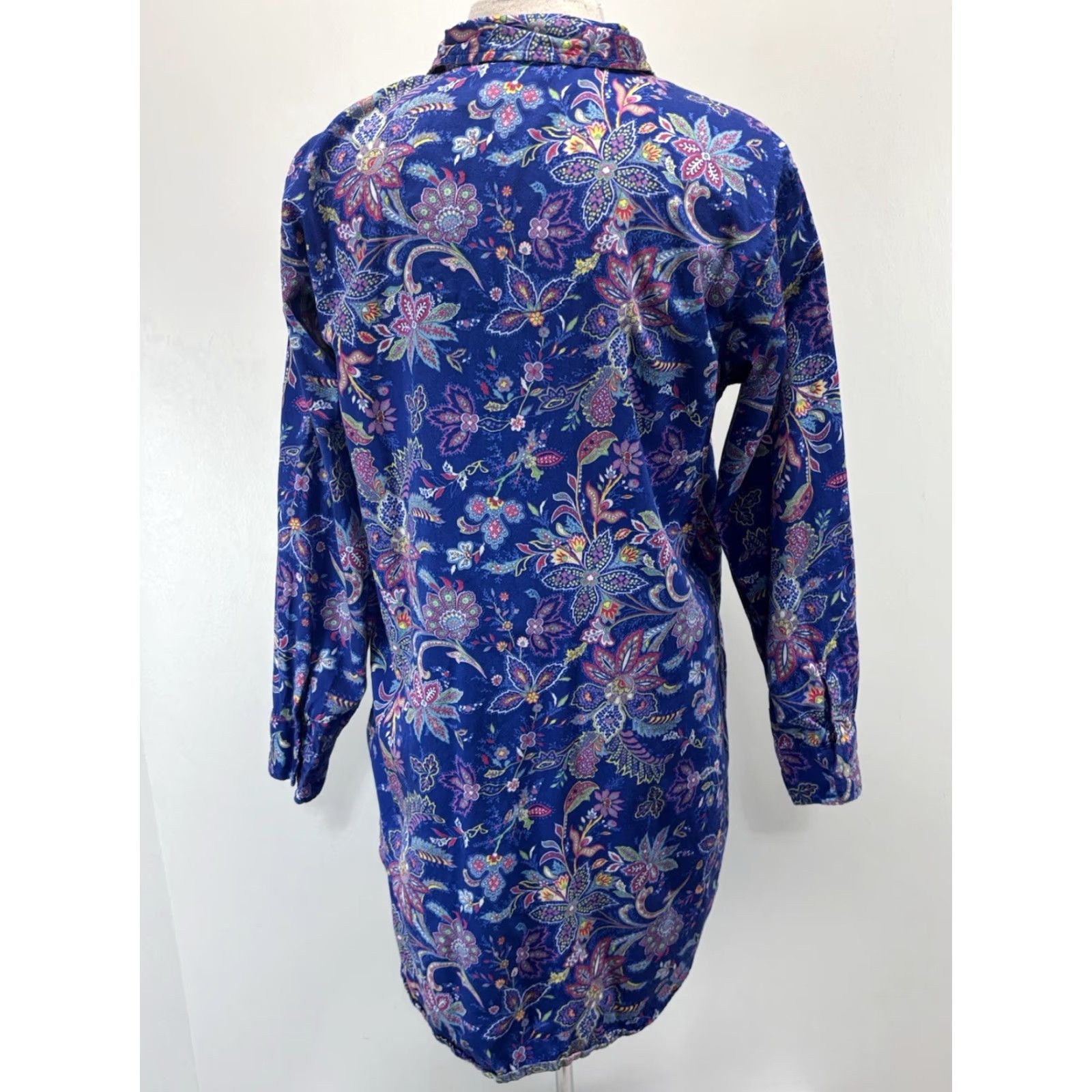 Ralph Lauren VINTAGE Lauren Ralph Lauren Sleep Shirt Nightgown Women’s Medium Blue Floral Monogram Size M / US 6-8 / IT 42-44 - 3 Thumbnail