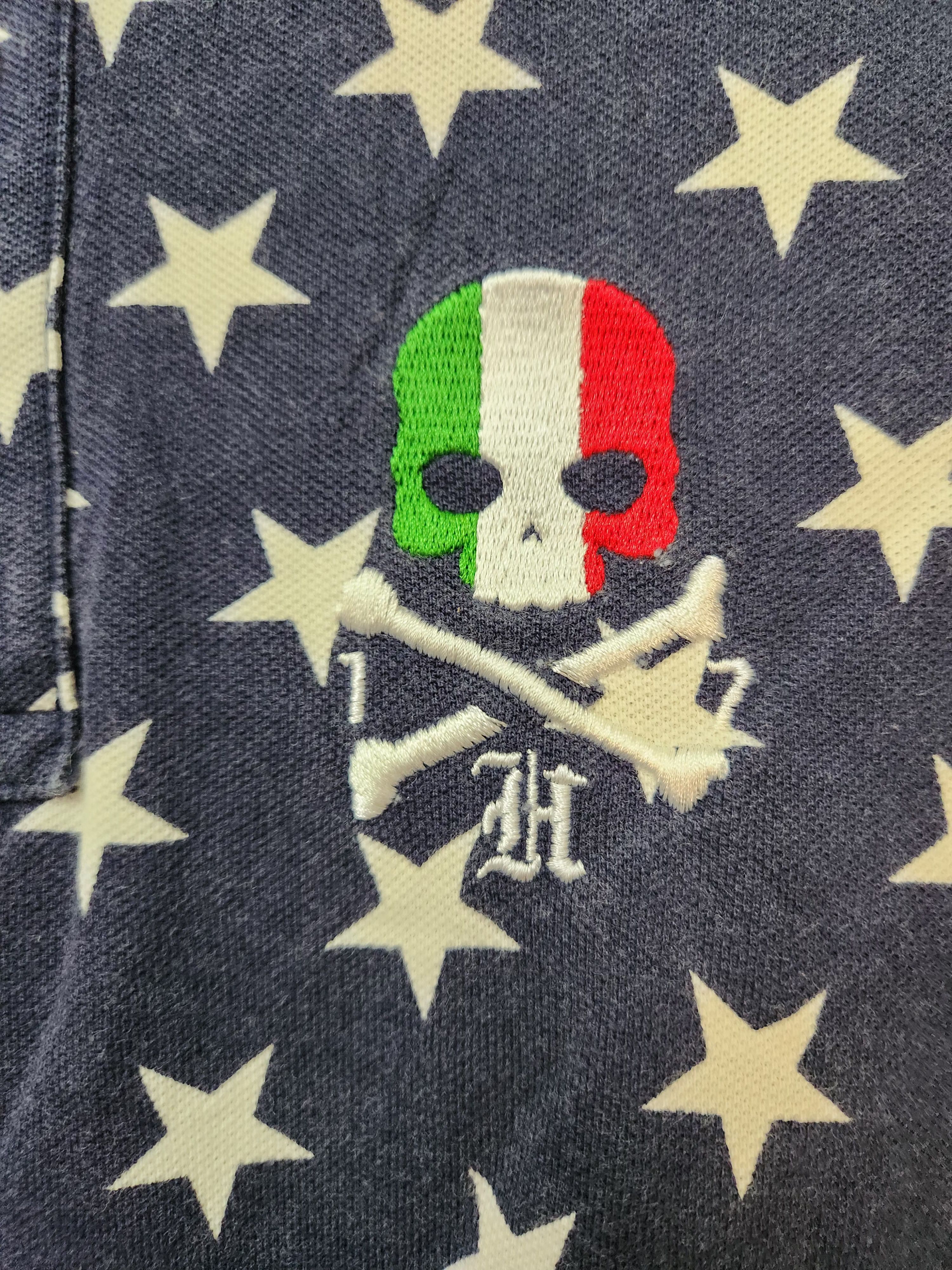 HYDROGEN Hydrogen Italy White Stars Polo Shirt Size US S / EU 44-46 / 1 - 4 Thumbnail