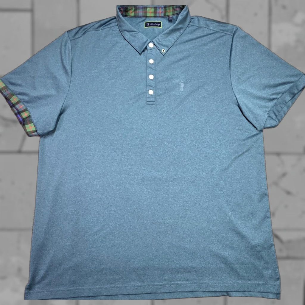 Vintage william murray Polo Shirt Golf 2XL Green Solid Short Sleeve Mens Polo Size US XXL / EU 58 / 5 - 1 Thumbnail