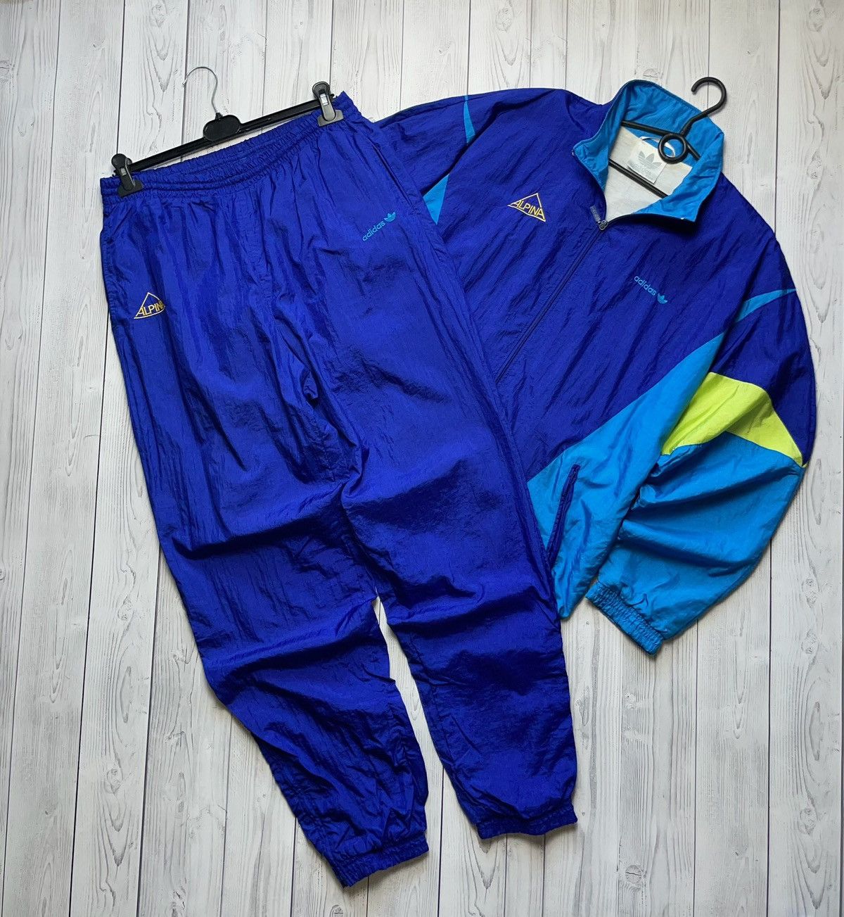 Vintage Alpina x Adidas tracksuit size L rare blue