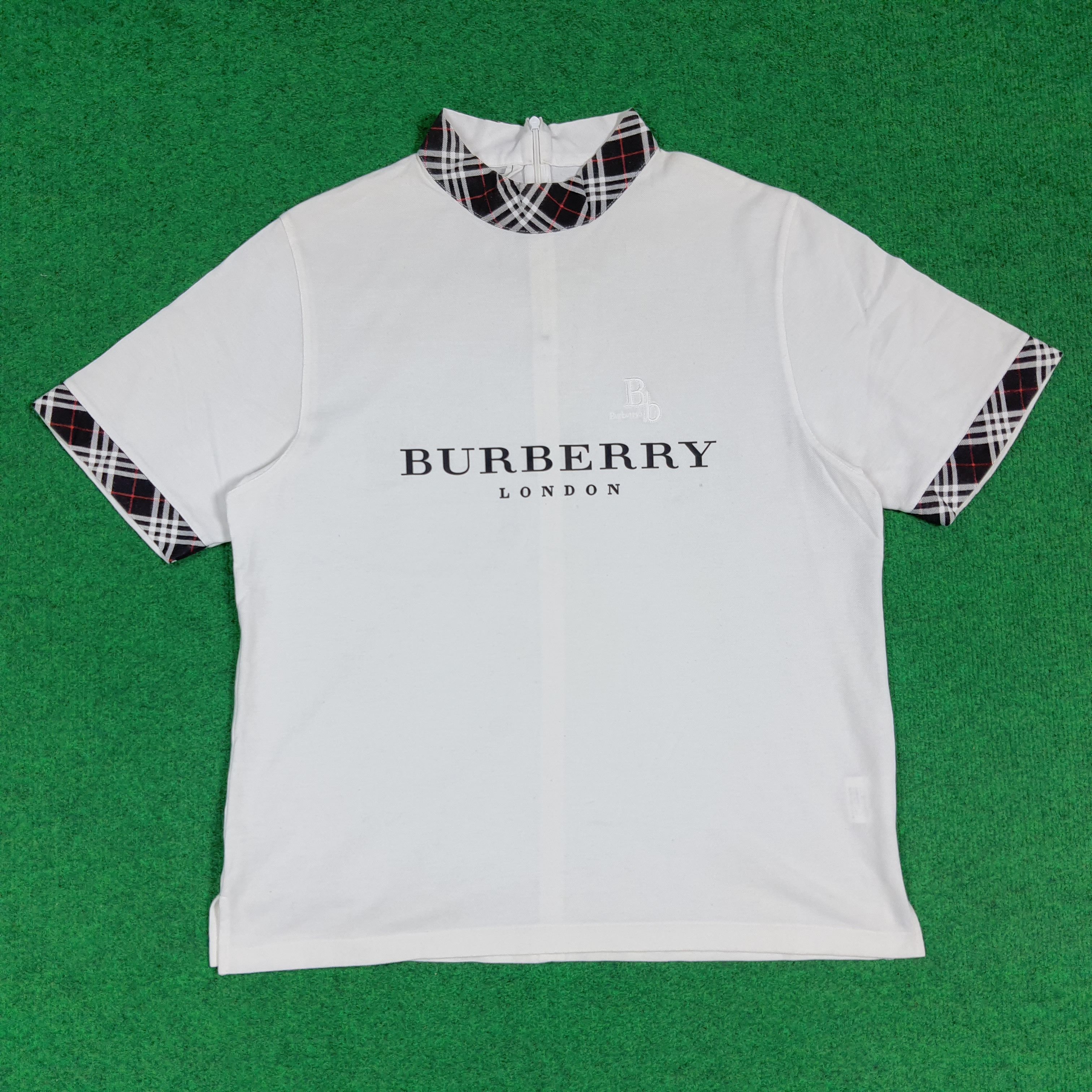 Burberry Vintage Burberrys' Nova Check Back Zipper Tshirt C285N4 Size M / US 6-8 / IT 42-44 - 1 Thumbnail