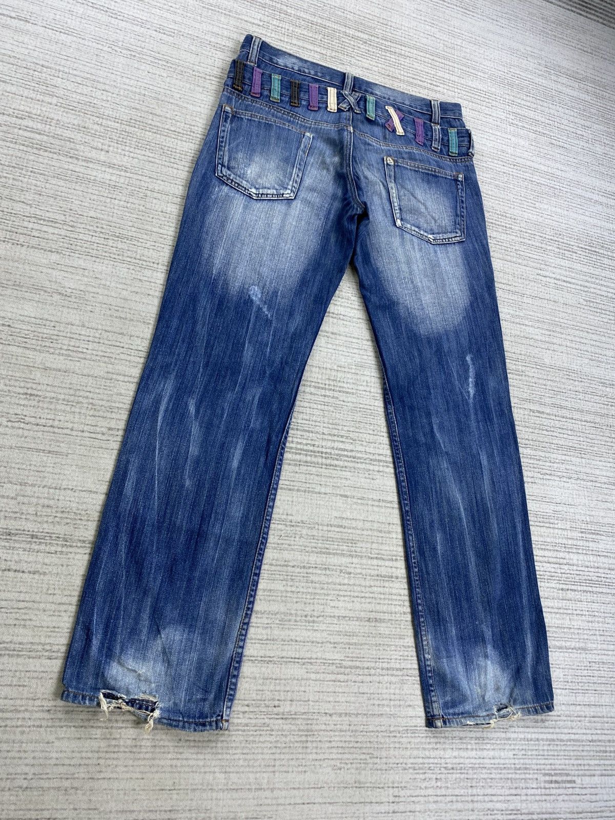 Hysteric Glamour Vintage Japanese Brand Double Waist Distressed Denim Pants Size US 33 - 8 Thumbnail