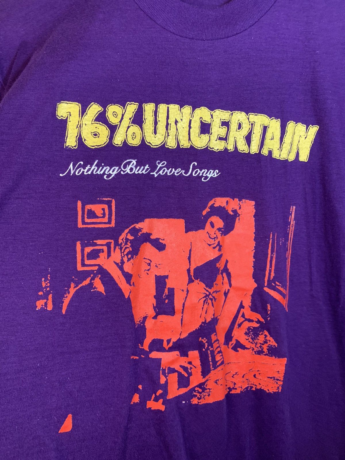 Band Tees × Vintage RARE Vintage 1985 76% Uncertain Nothing But Love Songs Shirt Size US XL / EU 56 / 4 - 2 Thumbnail