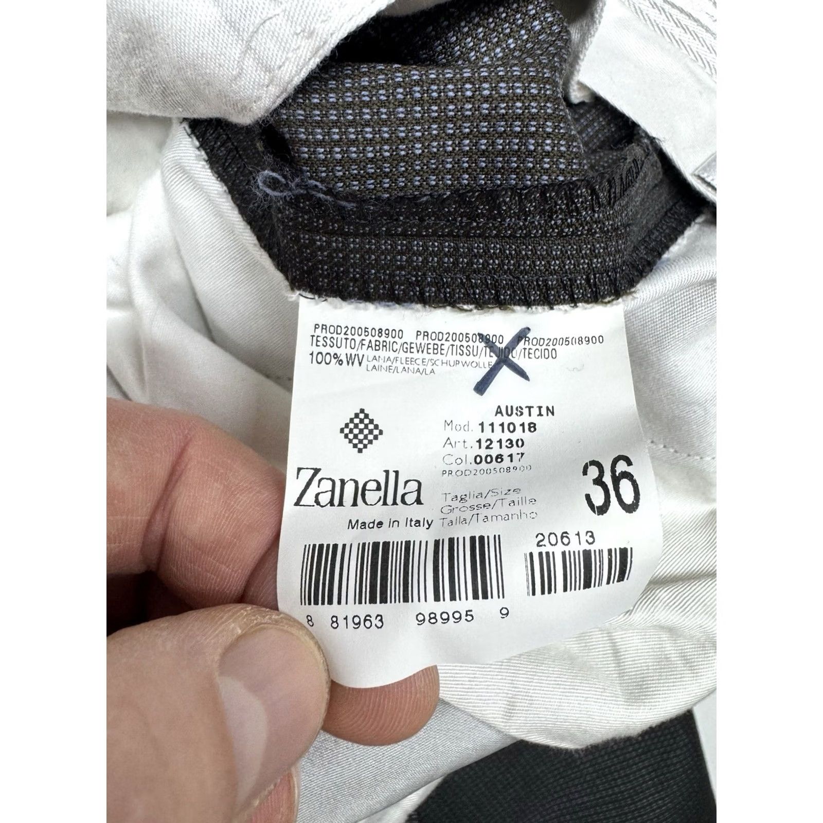 Zanella Zanella Italy Wool Austin Dress Pants Gray Twill Pleated Cuffs 36x33 Mens Regular Straight Rise High Pockets Belt Loops Zip Button Size US 36 / EU 52 - 4 Thumbnail