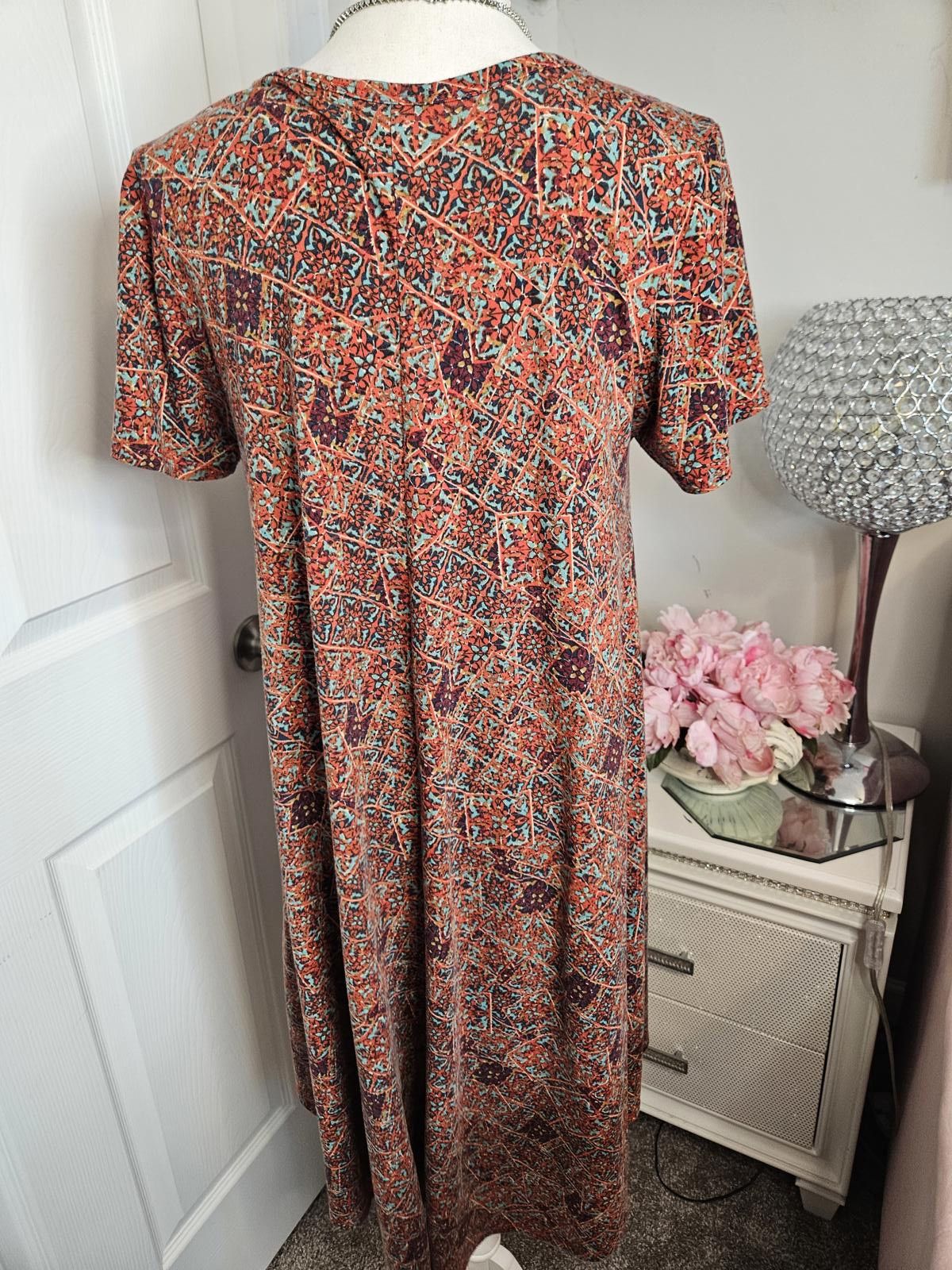 Designer Lularoe Printed Casual Dress with Pocket #195 Size S / US 4 / IT 40 - 5 Thumbnail