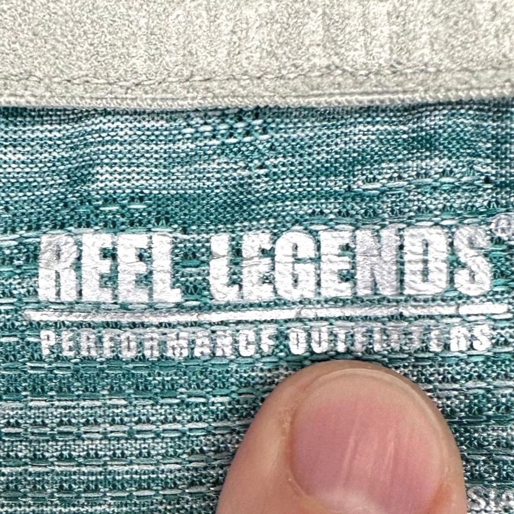Vintage Reel Legends Shirt Adult Large Teal Heather Performance Fishing V-Neck Tee Mens Size US L / EU 52-54 / 3 - 4 Thumbnail