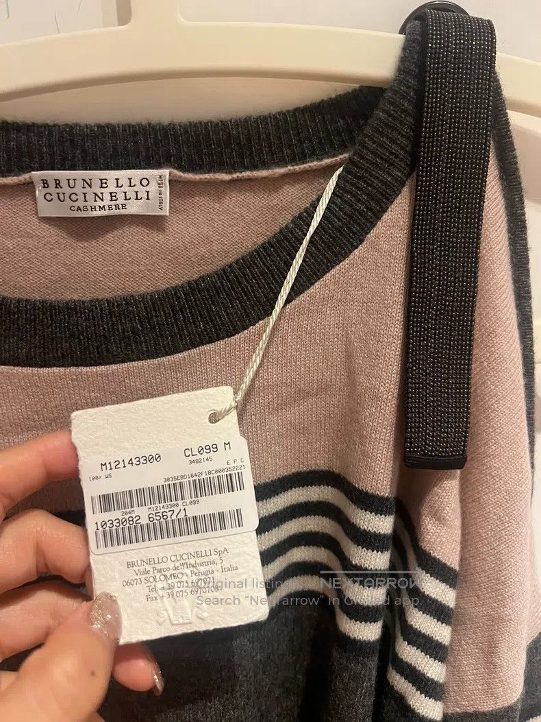 Brunello Cucinelli Brunello Cucinelli Chain Striped Cashmere Sweater Size M / US 6-8 / IT 42-44 - 5 Thumbnail