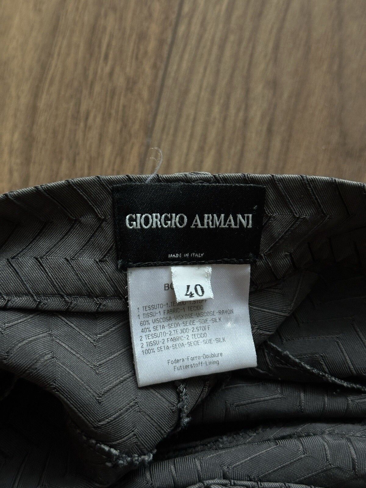 Giorgio Armani Giorgio Armani Womens High Waist Texture Pants Silk Size 27" / US 4 / IT 40 - 12 Thumbnail