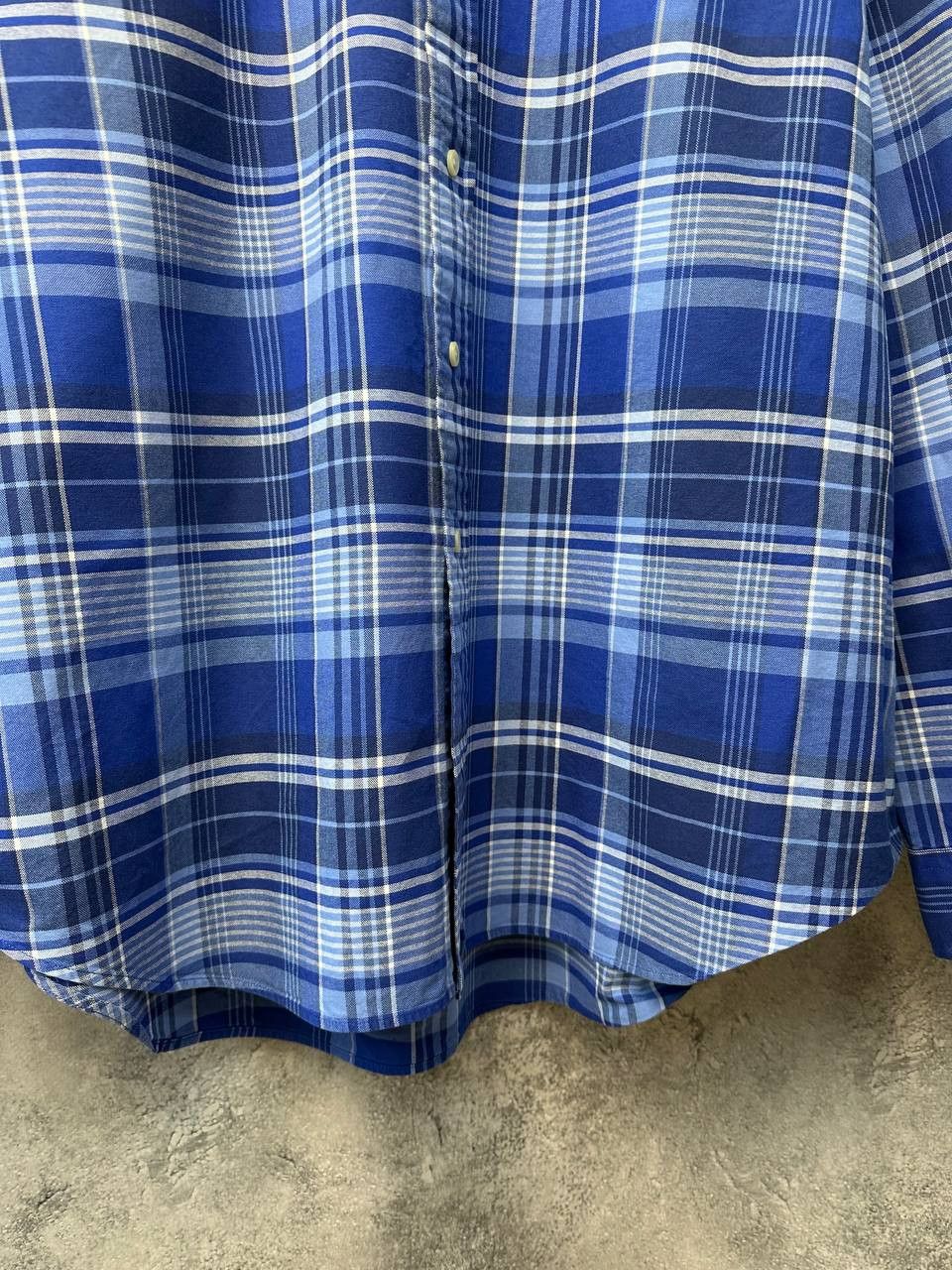 Ralph Lauren Ralph Lauren Plaid Shirt Luxury Blue Button Up Real Logo Size US XL / EU 56 / 4 - 7 Thumbnail