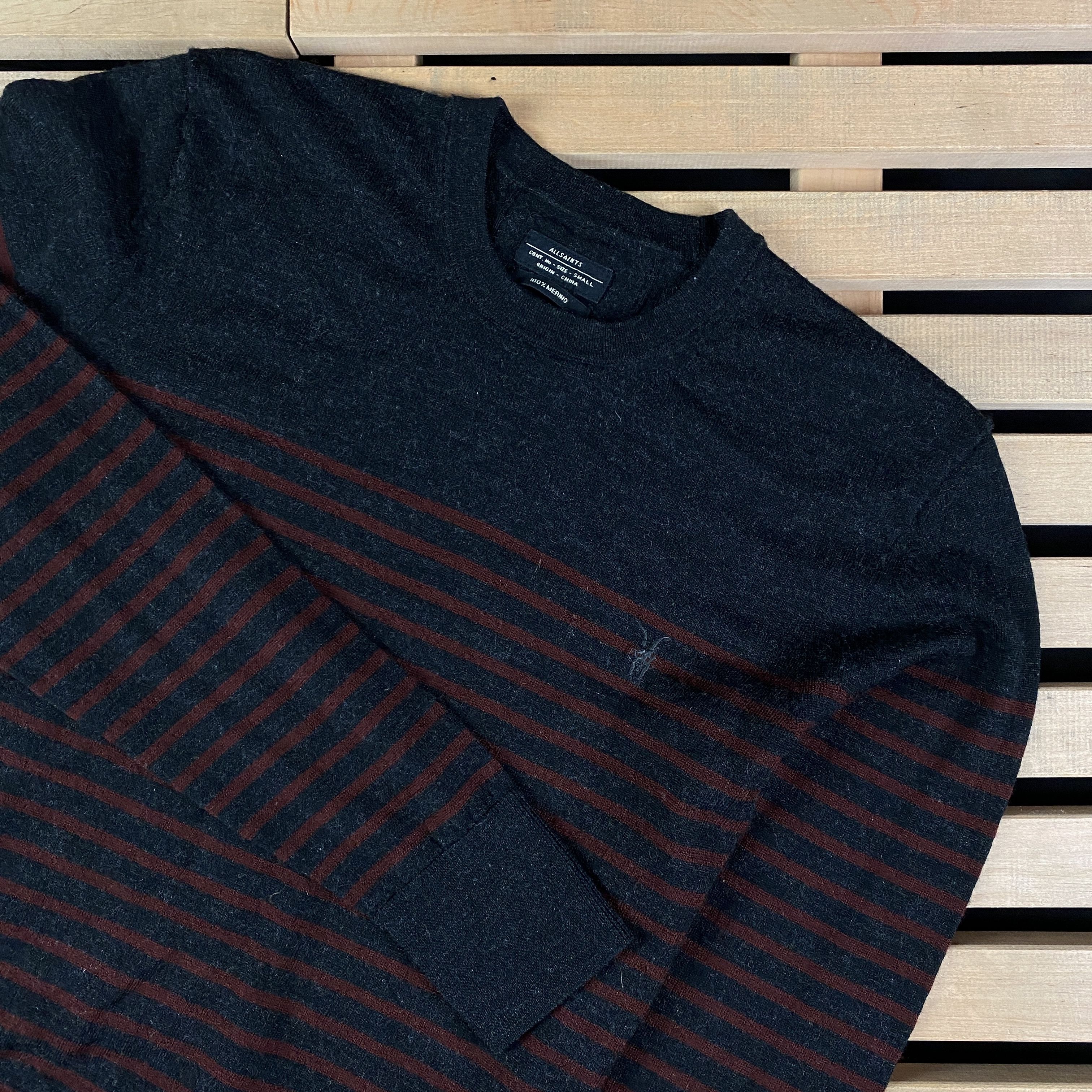 Allsaints Mens Long Sleeve Jumper AllSaints Size S Merino Wool Size US S / EU 44-46 / 1 - 2 Thumbnail
