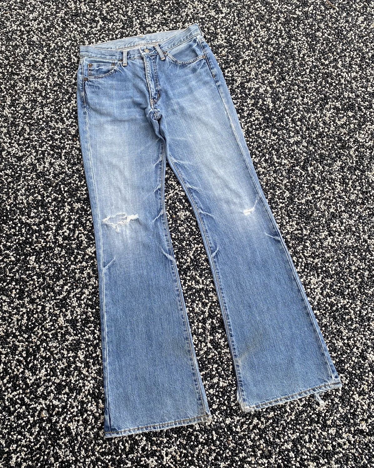 Hysteric Glamour 🔥BLUE WAY JAPAN FLARE THRASHED DISTRESS DENIM JEANS Size US 28 / EU 44 - 3 Thumbnail