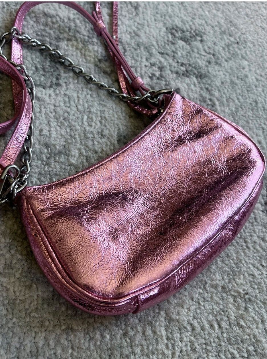Balenciaga LE CAGOLE MINI BAG METALLIZED IN PINK With crystals hardware Size ONE SIZE - 4 Thumbnail