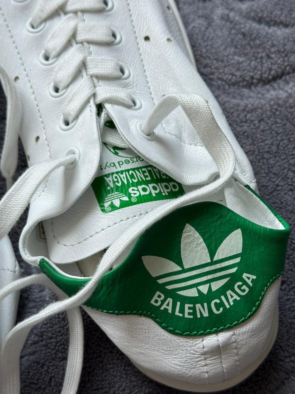 Adidas × Balenciaga CC28 Stan Smith Low-Top Sneakers in White/Green Size US 8 / EU 41 - 3 Thumbnail