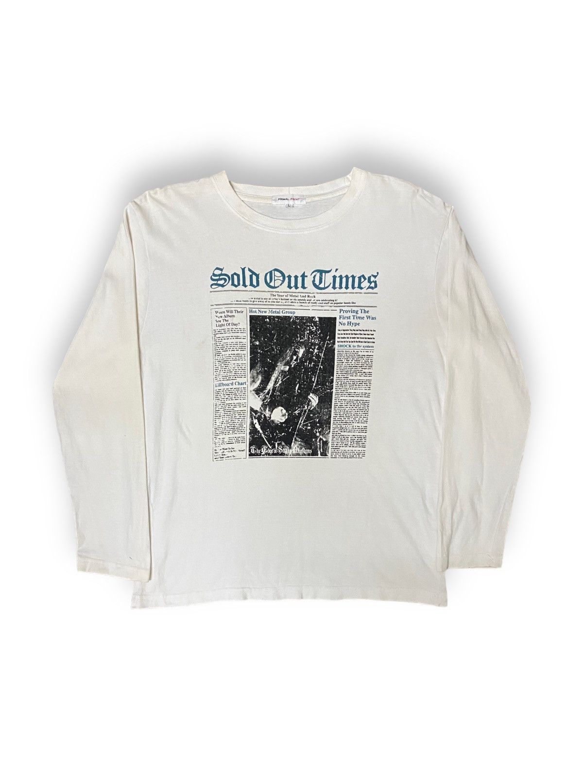image of Primal Point Sold Out Time Art News Hot Metal Group in White, Men's (Size Medium)