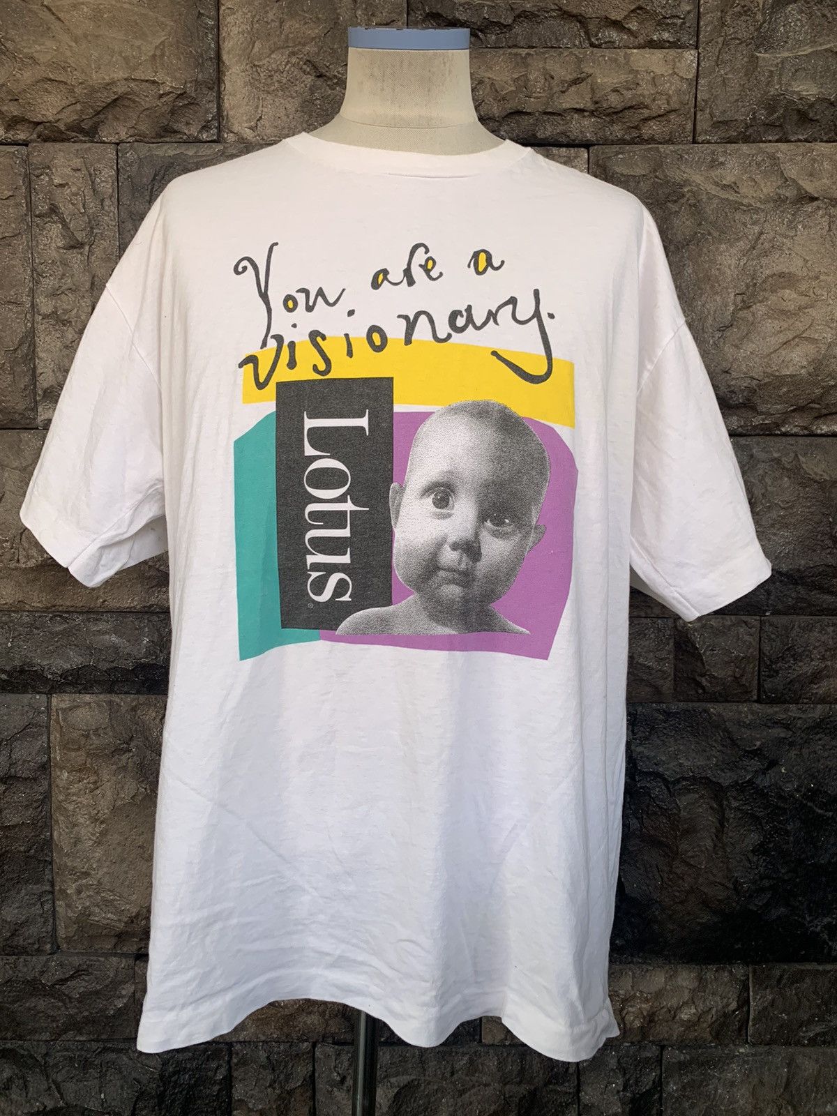 Vintage Vintage 90s Graphics Art / Baby Photo Print T shirt Size US XL / EU 56 / 4 - 1 Thumbnail