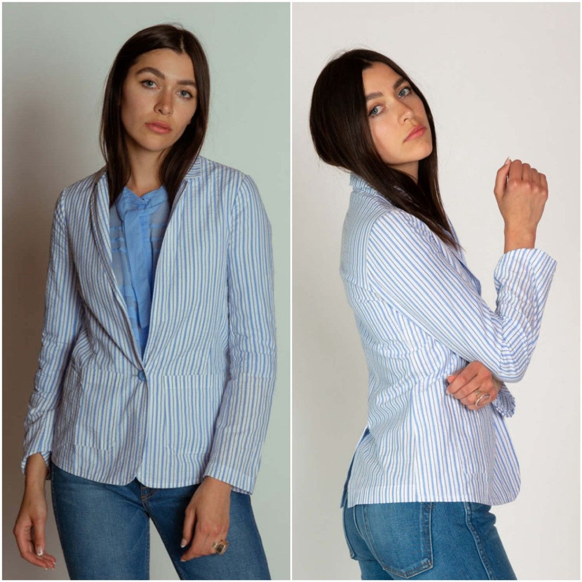 NWT A Shirt Thing Jilly Seersucker Jacket Blazer Petite