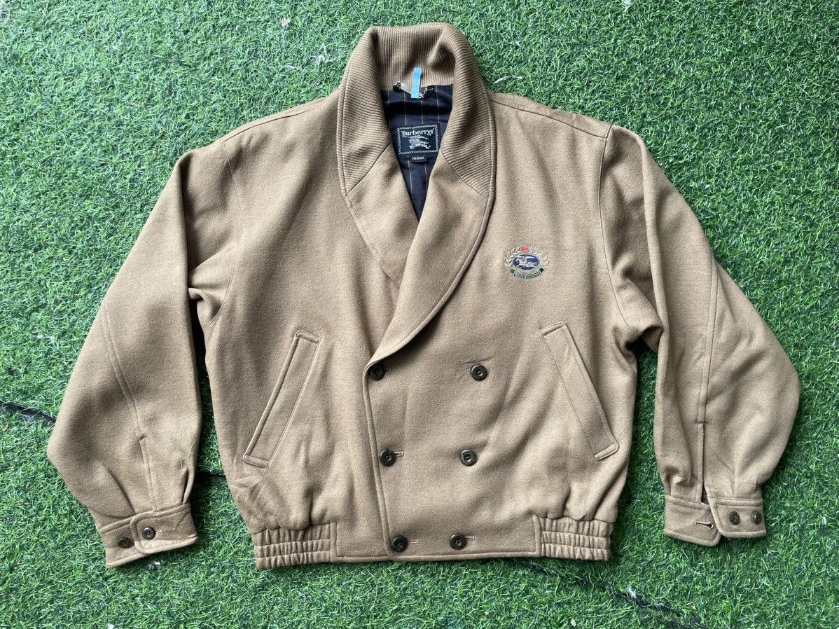 Burberry Auth Burberry Wool Bomber Jacket – Embroidered Crest Logo Size US M / EU 48-50 / 2 - 1 Thumbnail