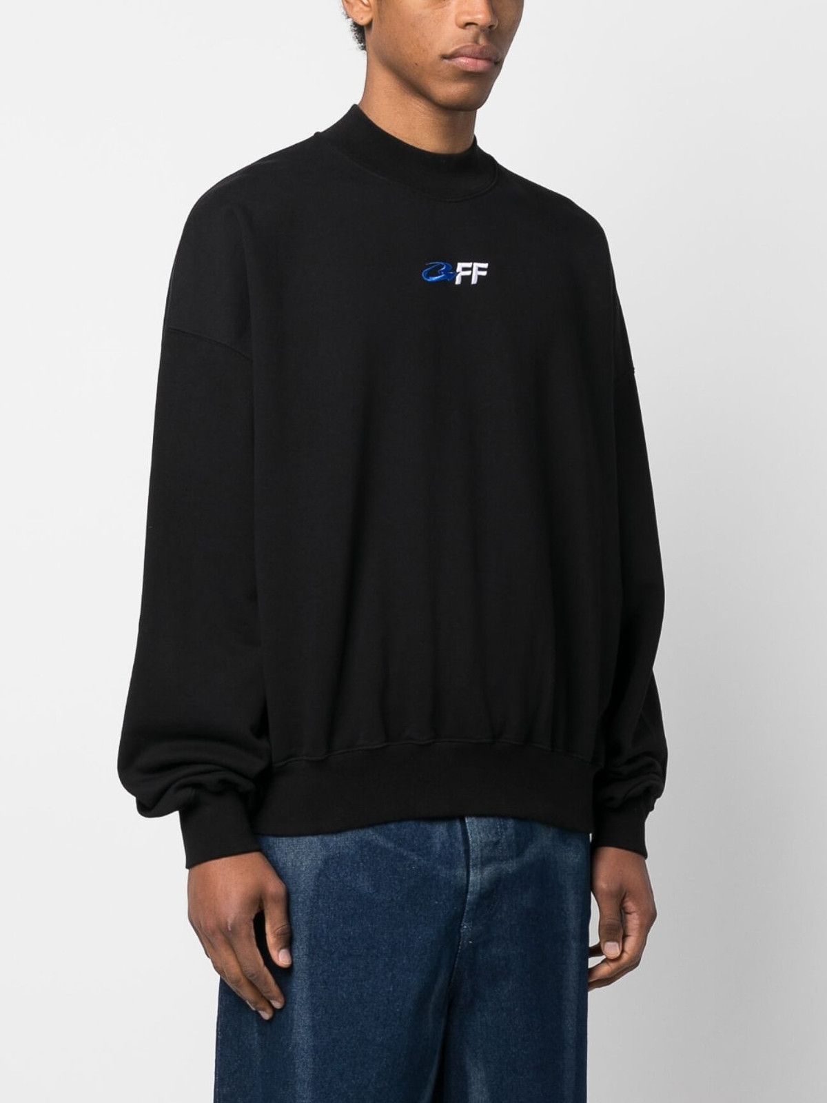 Off-White o1gr1nt0425 Exact Opp Boxy Crewneck Sweatshirt in Black Size US M / EU 48-50 / 2 - 5 Thumbnail