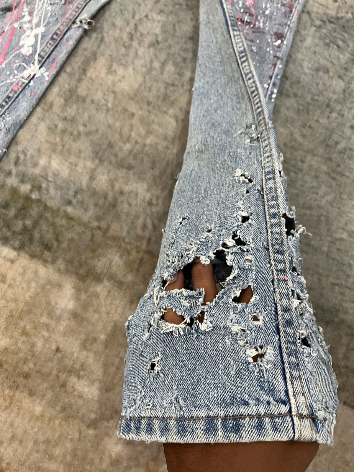 Hysteric Glamour × Levi's Flare 517 With Crazy Distressed Design Size US 28 / EU 44 - 7 Thumbnail