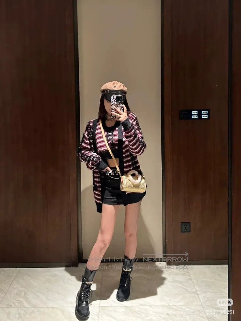 Other Chanel 23b purple black and white striped knitted jacket Size S / US 4 / IT 40 - 9 Thumbnail